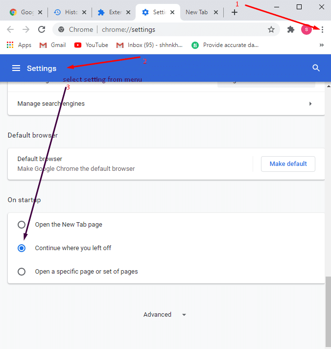 fix chrome’s continue where you left off